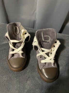 Kids Convertible from High-Top Canvas Sneakers to low top Gray with White Laces